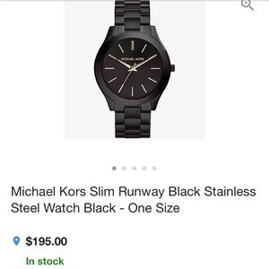 Michael Kors Accessories - Michael Kors Slim Runway Black Watch Michael Kors Accessories - Michael Kors Slim Runway Black Watch